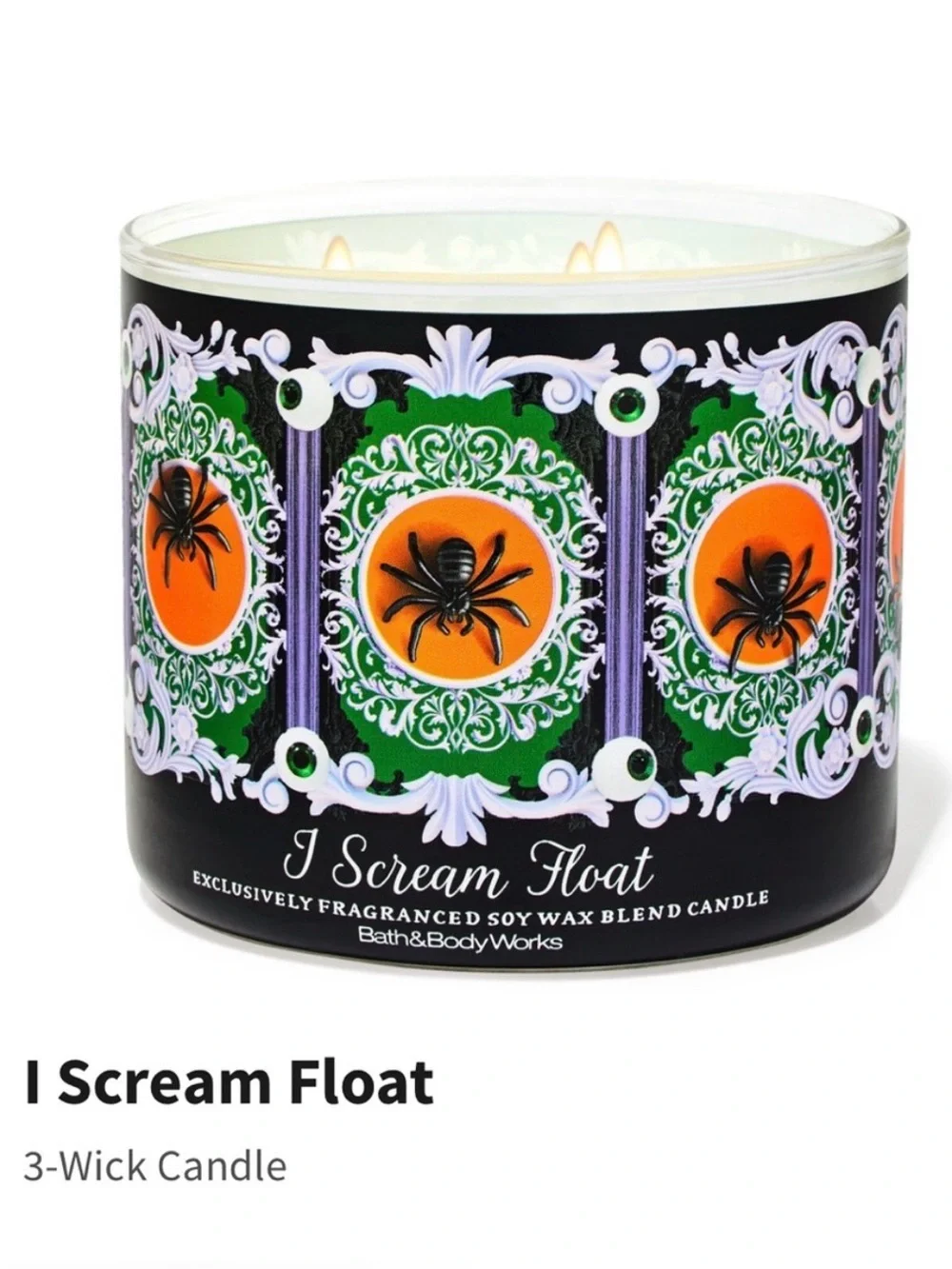 NIB Bath & Body Works “I Scream Float” 3-Wick Candle w Decorative Metal Lid